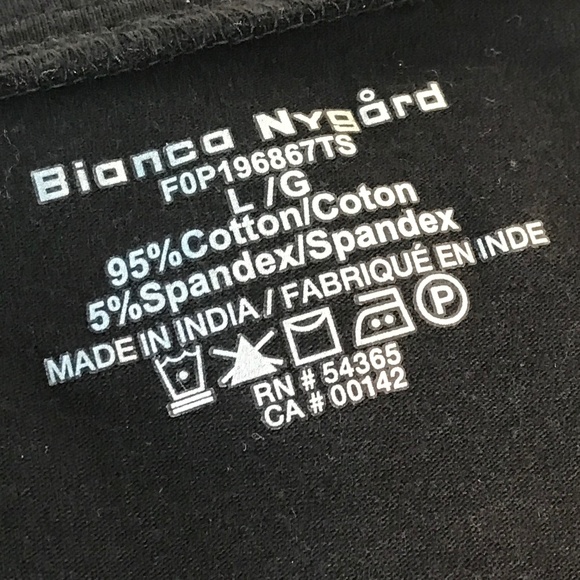 NWT Bianca Nygard Women’s Black Short Sleeve Asymmetrical Tunic T-Shirt - Picture 8 of 10